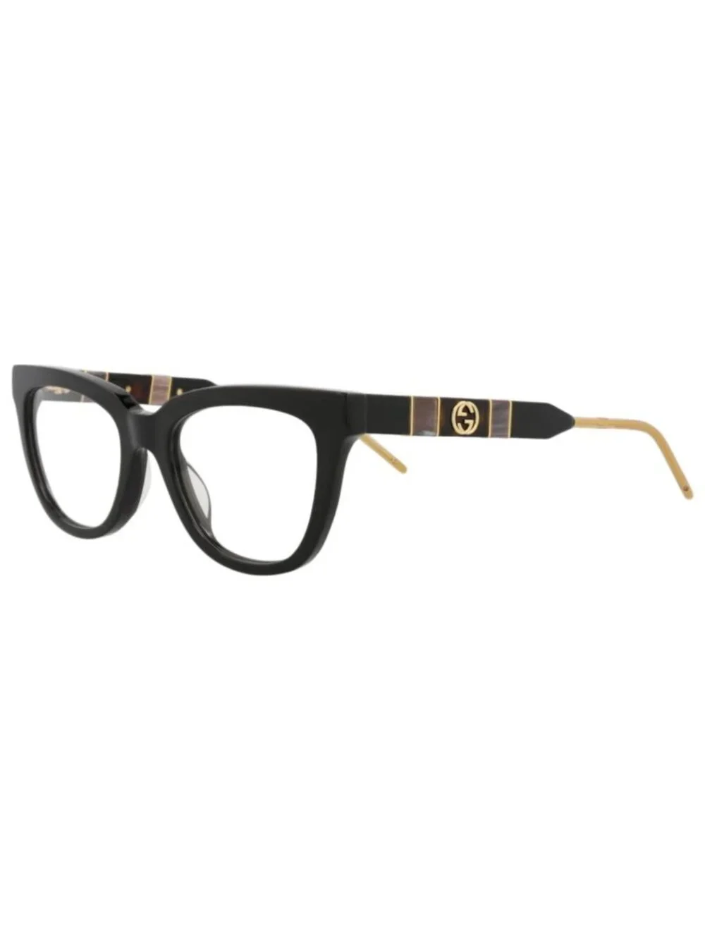 New Gucci Women's Eyeglasses Cat Eye Acetate Frame Black Black Transparent